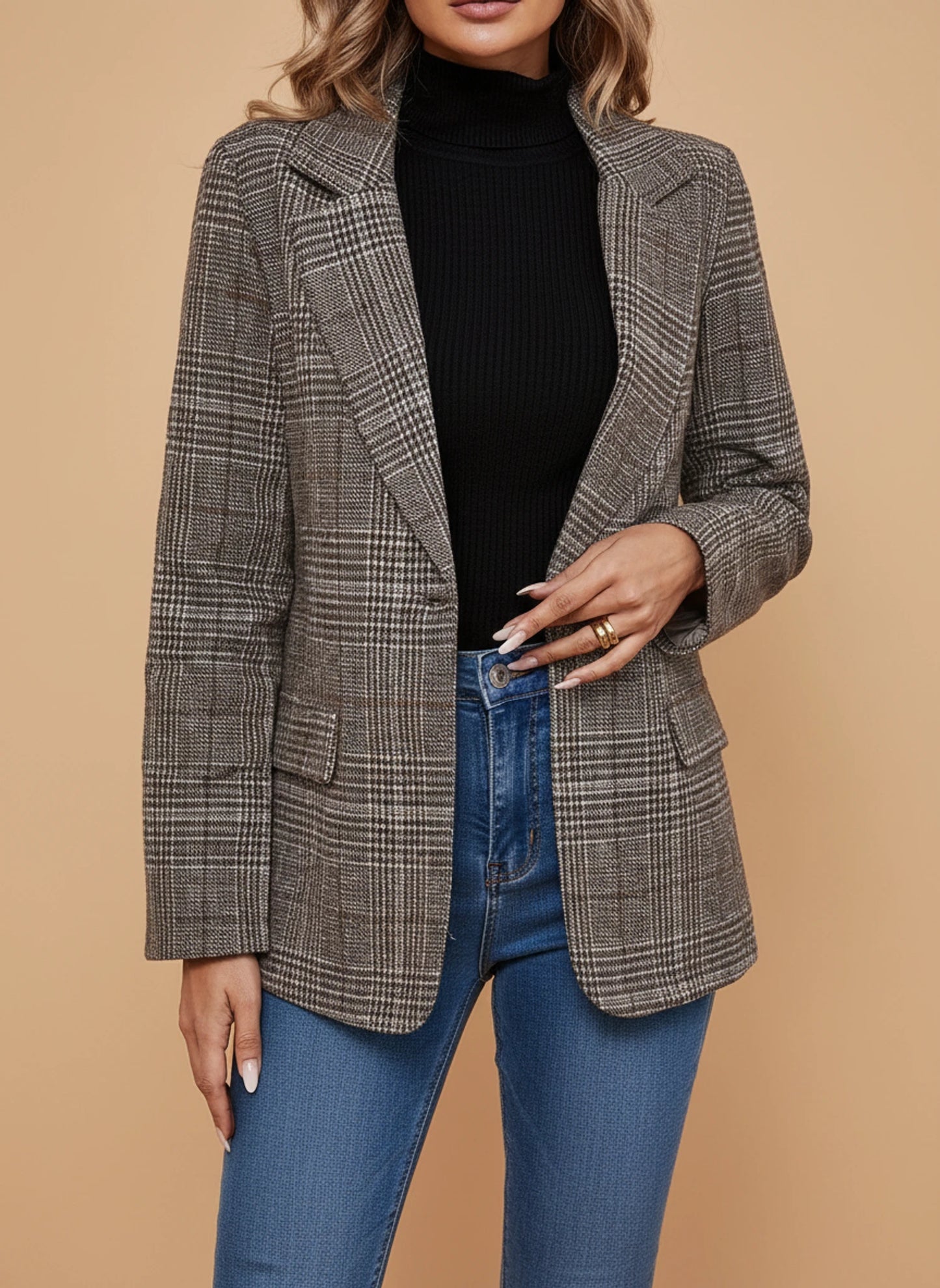 Women's Casual Plaid Blazer
