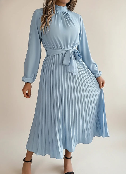 Women's Pleated A-Line Midi Dress