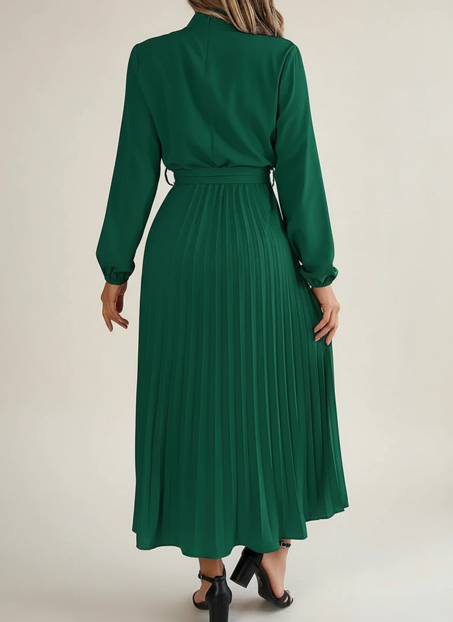 Women's Pleated A-Line Midi Dress