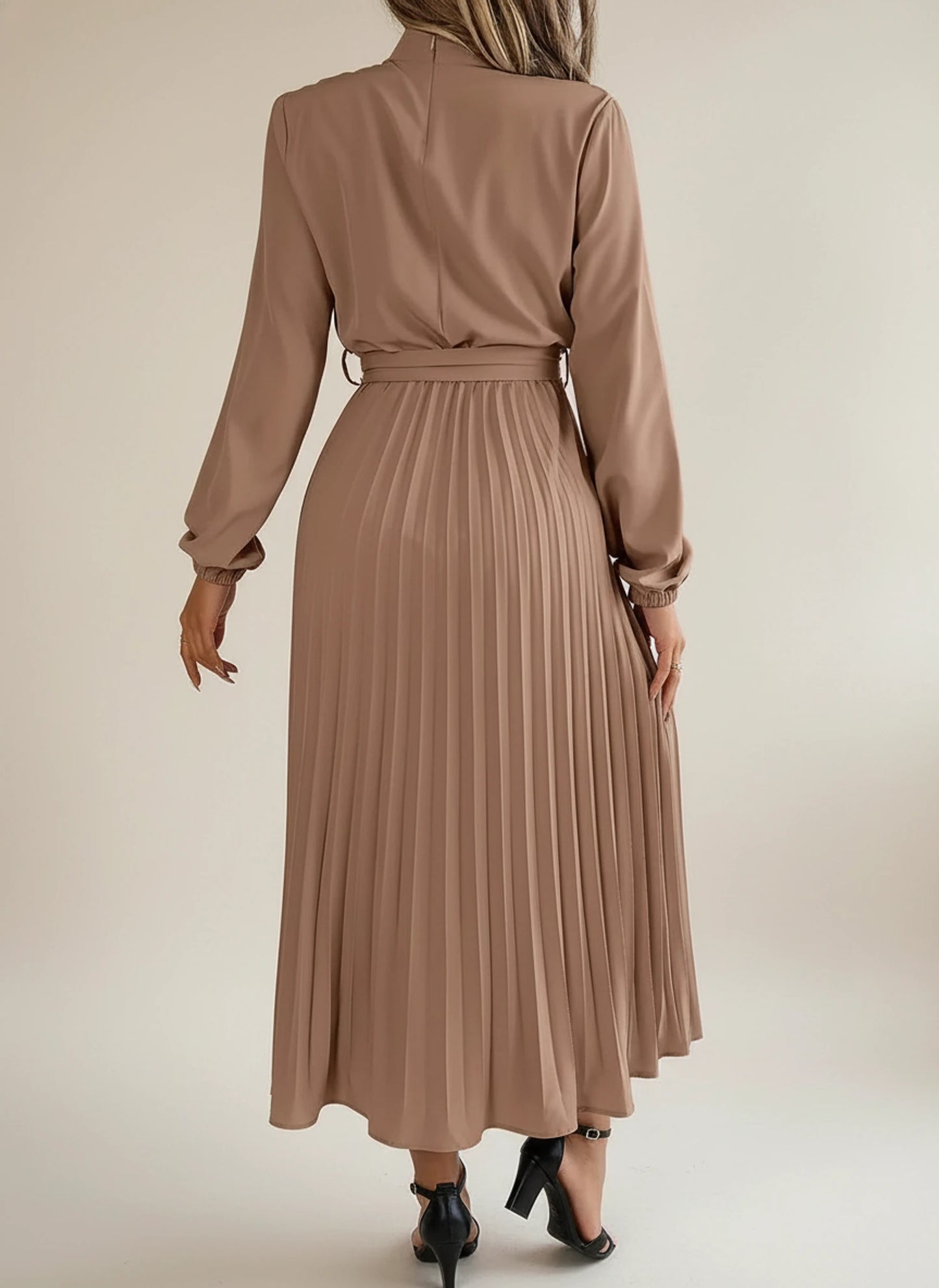 Women's Pleated A-Line Midi Dress