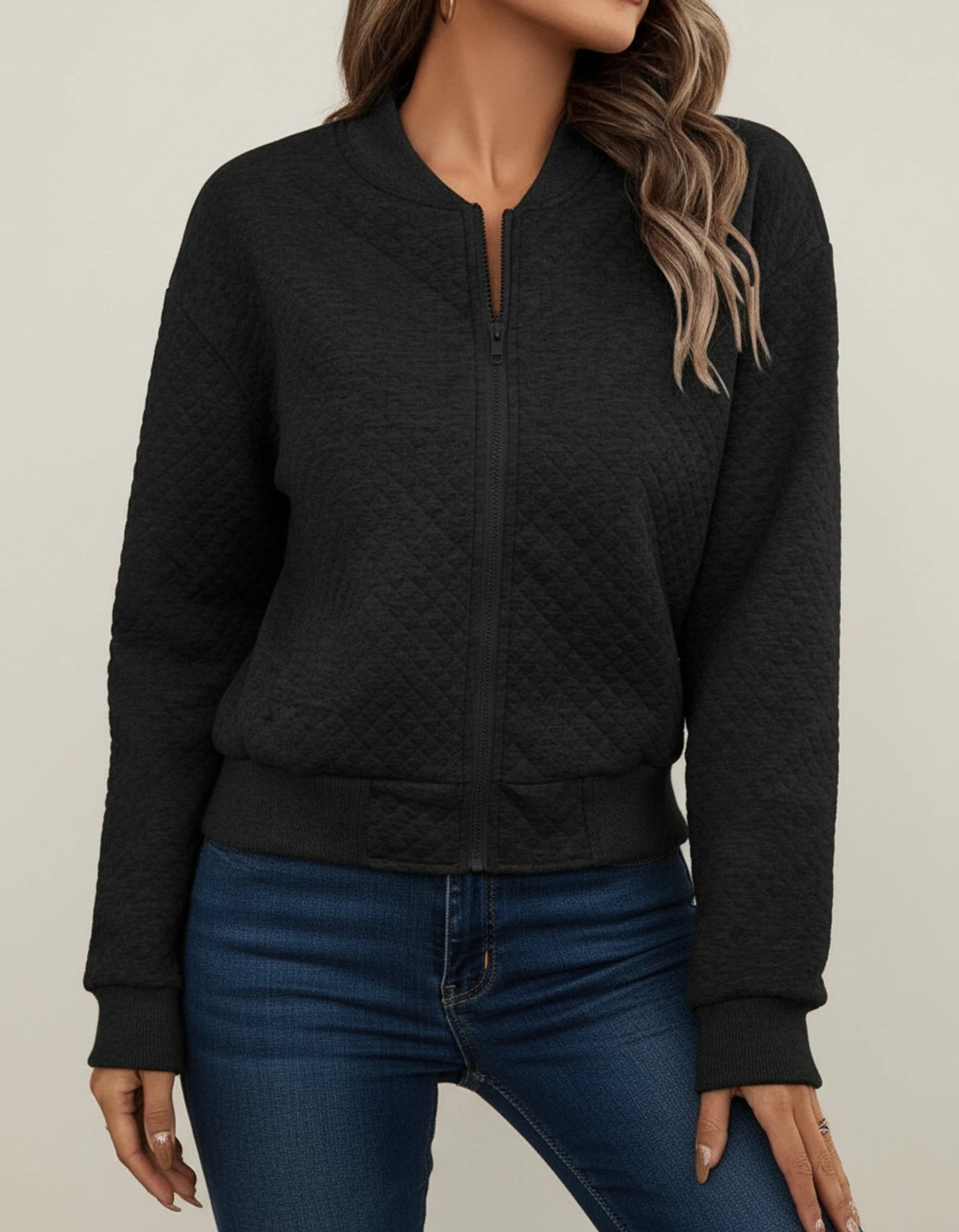 Women's Quilted Bomber Jacket