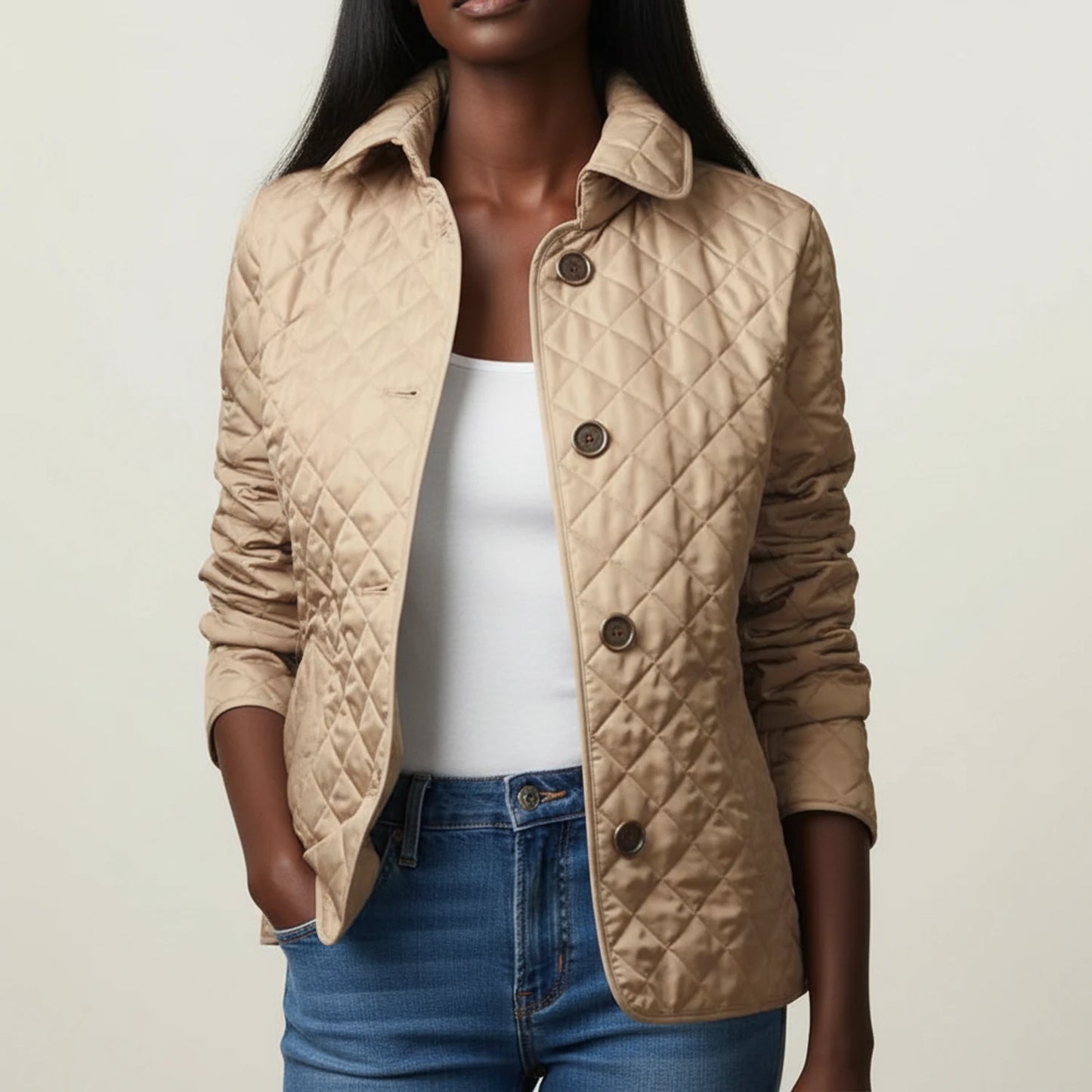 Women's Quilted Collar Jacket