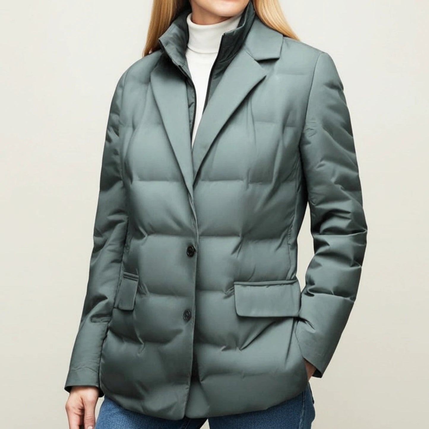 Women's Winter Puffer Blazer Jacket