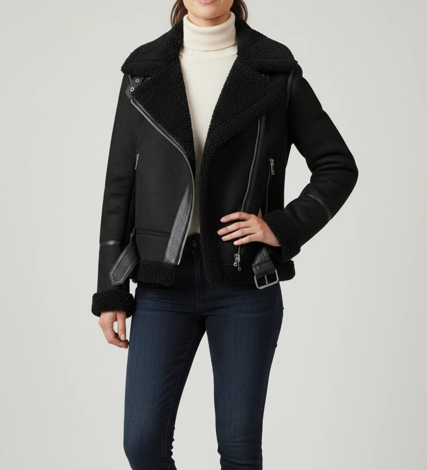 Women's Shearling Aviator Jacket image