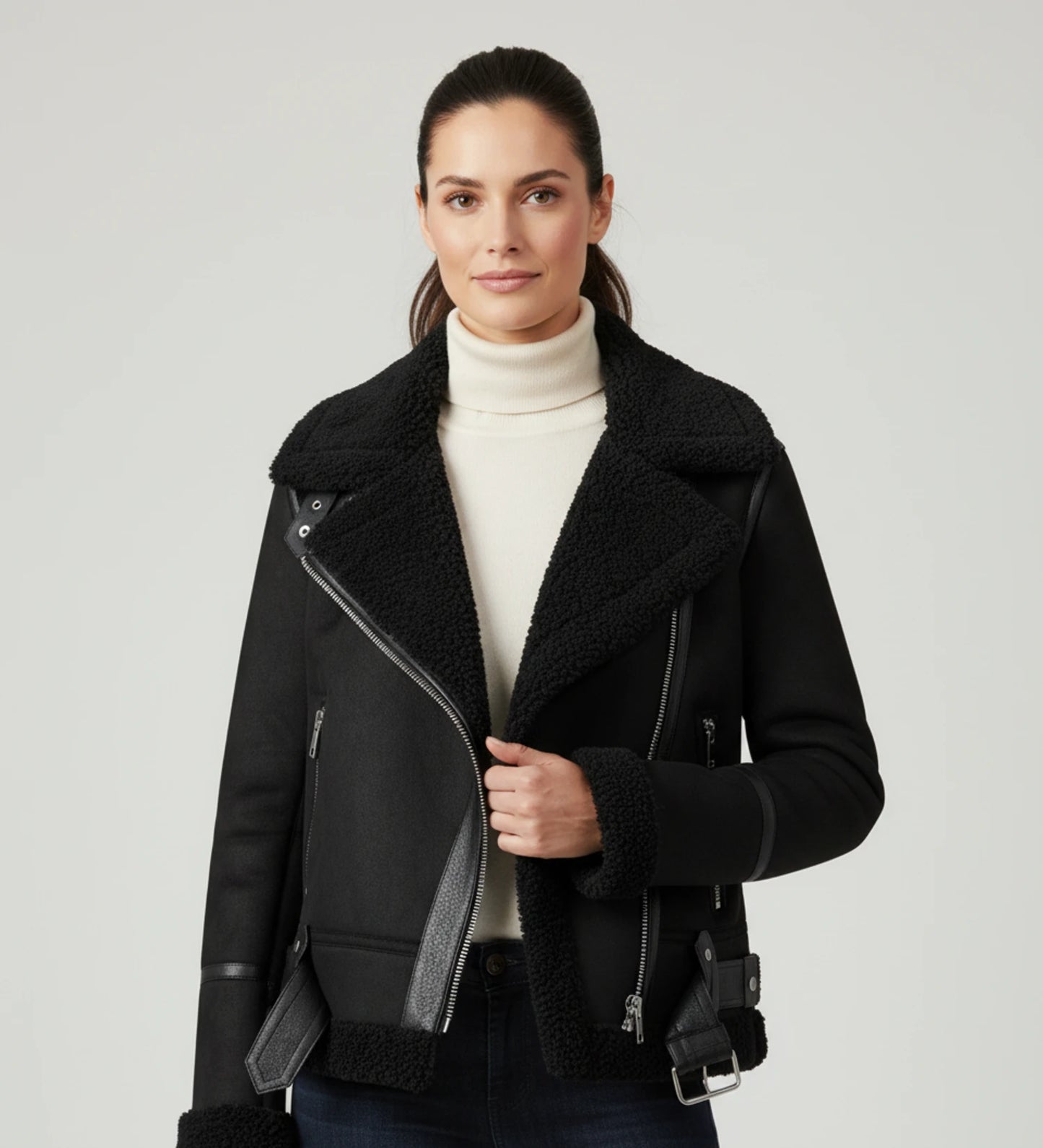 Women's Shearling Aviator Jacket image