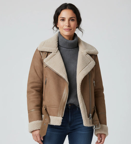 Women's Shearling Aviator Jacket image