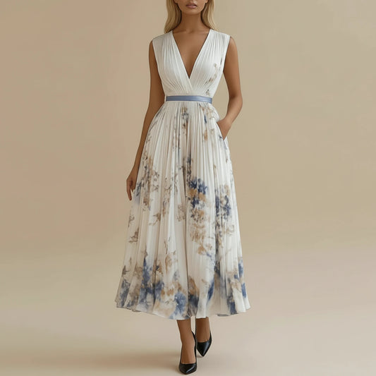 Women's Floral A-Line Midi Dress