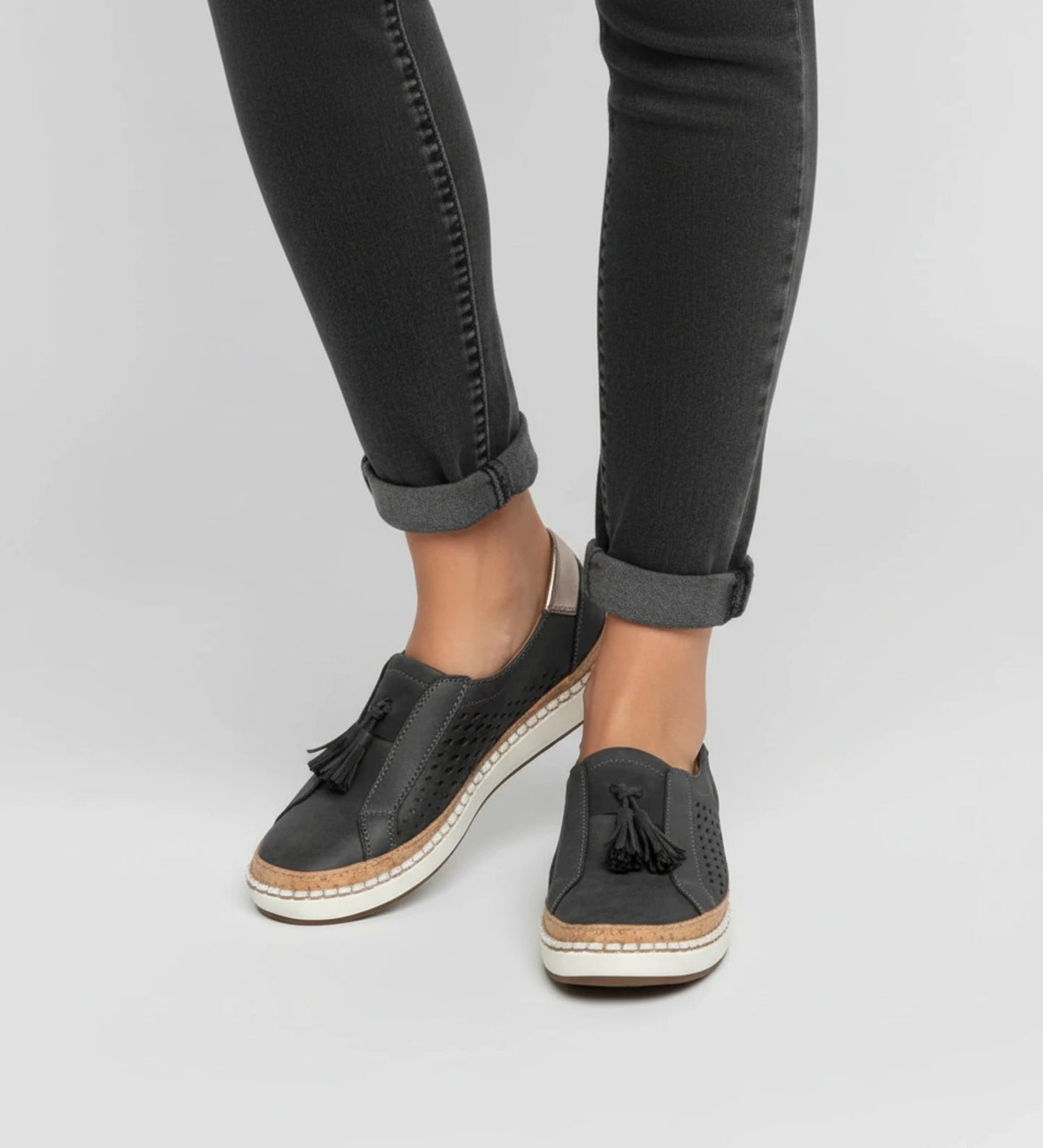 Women's Slip-On Perforated Tassel Loafer Sneaker image