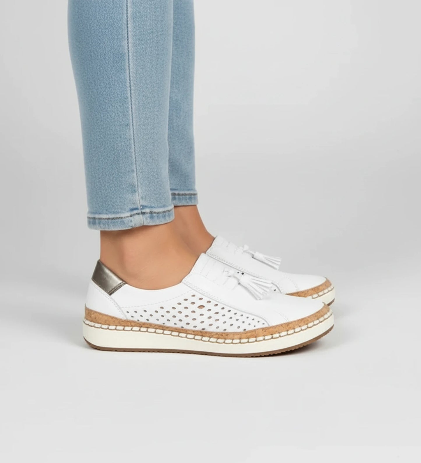 Women's Slip-On Perforated Tassel Loafer Sneaker image