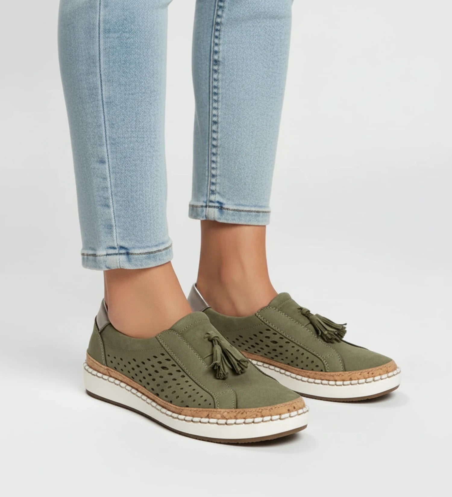 Women's Slip-On Perforated Tassel Loafer Sneaker image