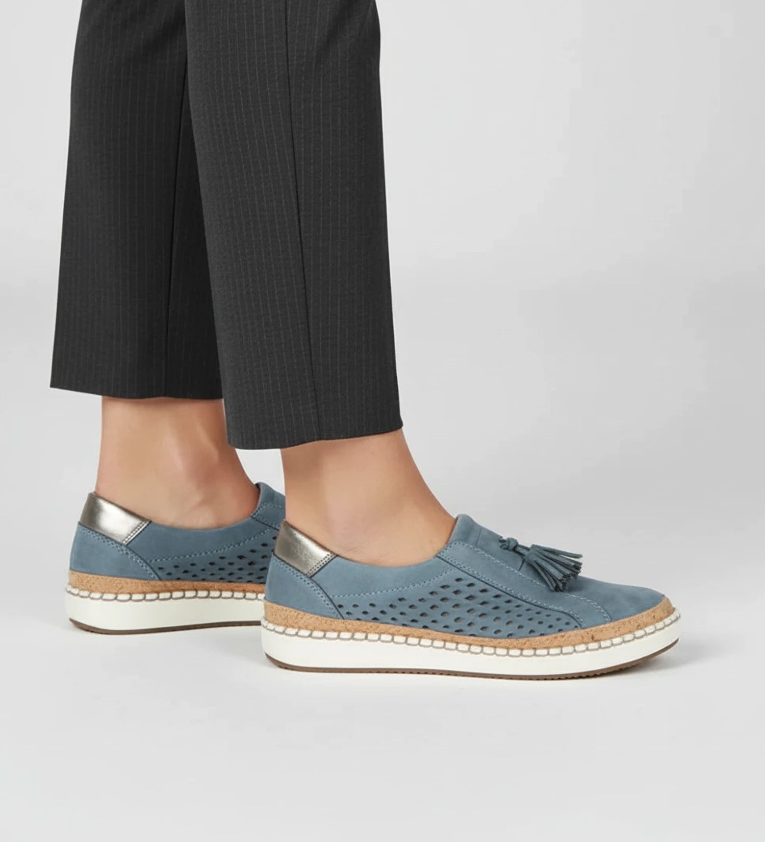 Women's Slip-On Perforated Tassel Loafer Sneaker image