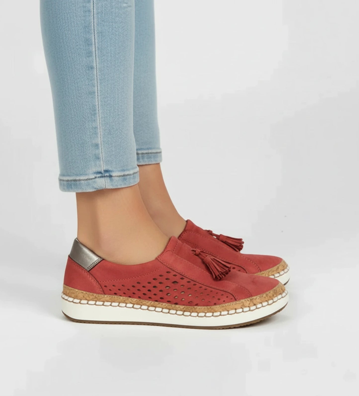 Women's Slip-On Perforated Tassel Loafer Sneaker image