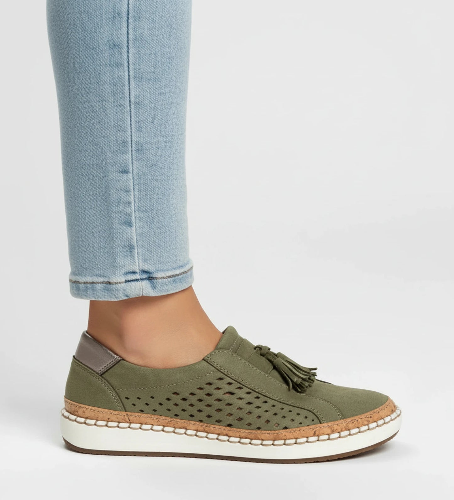 Women's Slip-On Perforated Tassel Loafer Sneaker image
