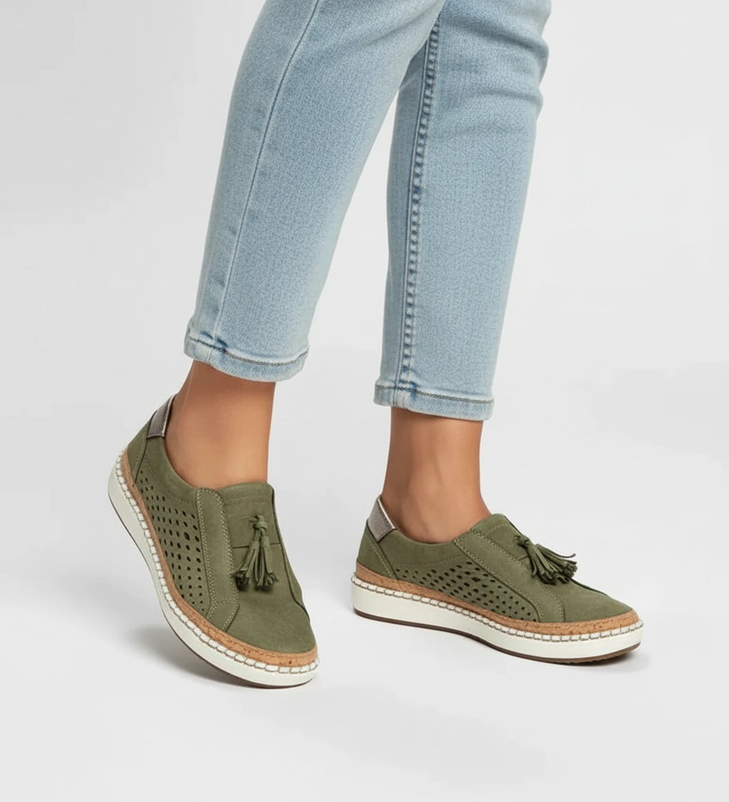 Women's Slip-On Perforated Tassel Loafer Sneaker image