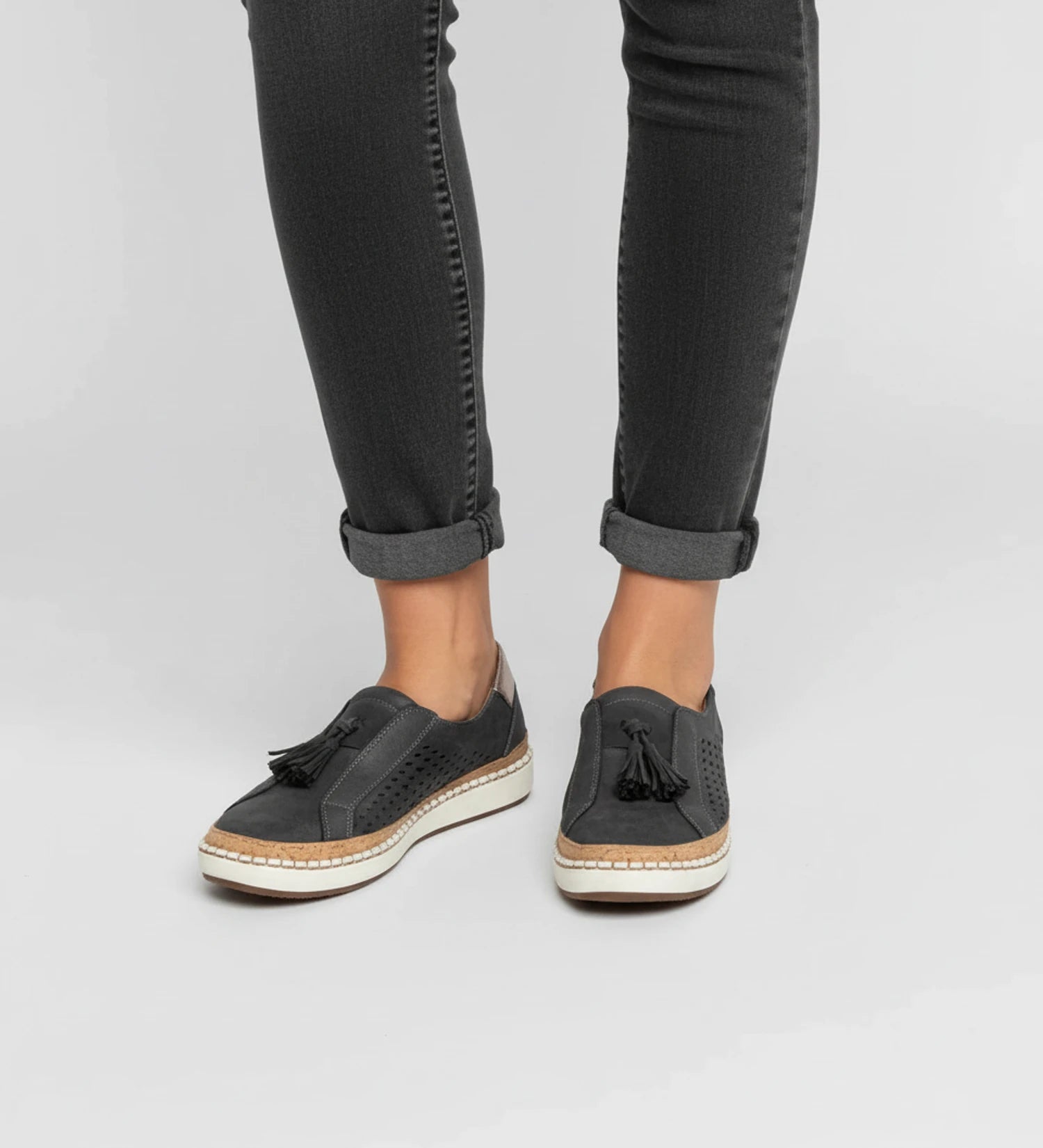 Women's Slip-On Perforated Tassel Loafer Sneaker image