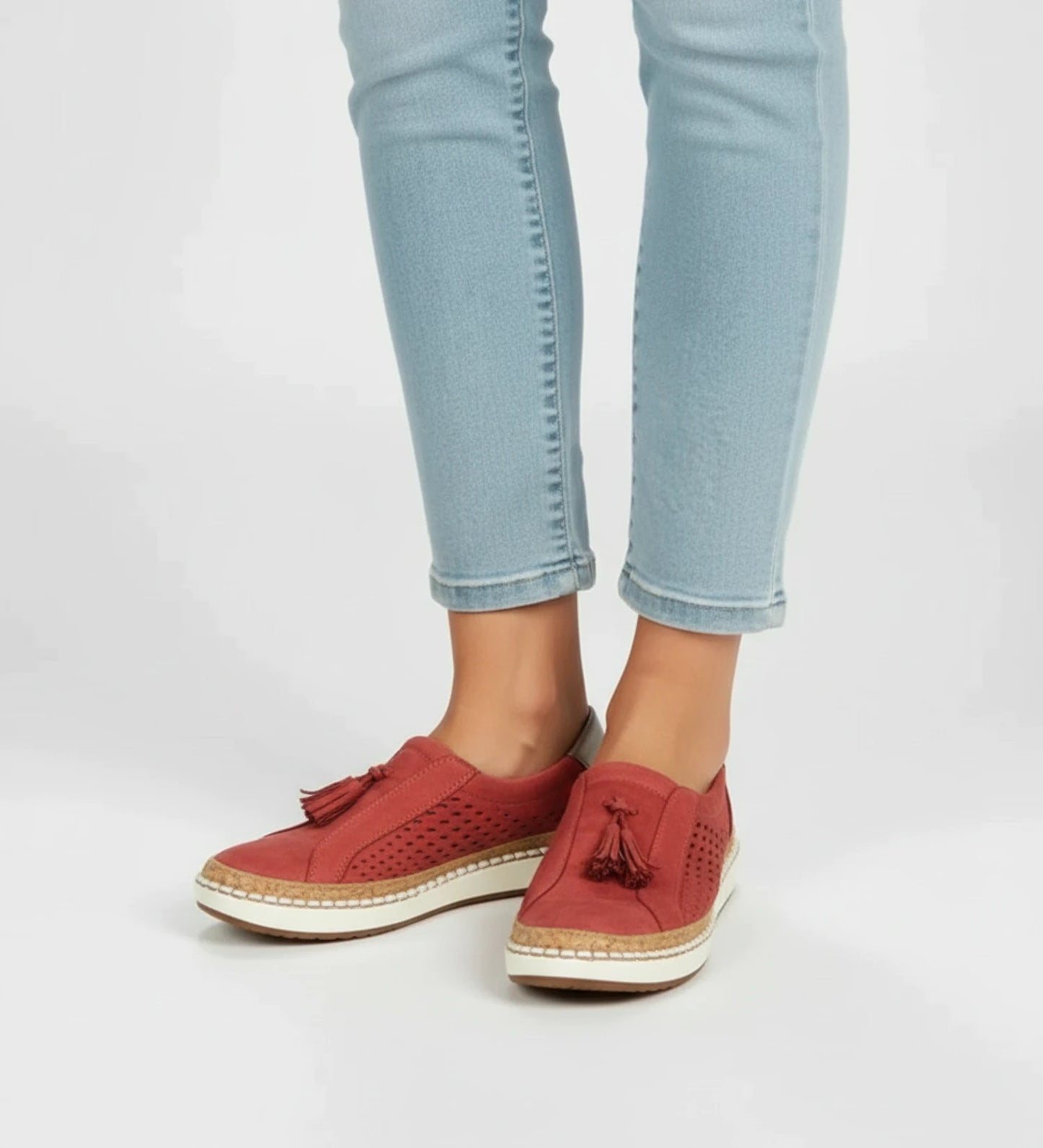 Women's Slip-On Perforated Tassel Loafer Sneaker image