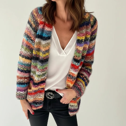 Women's Striped Knit Cardigan