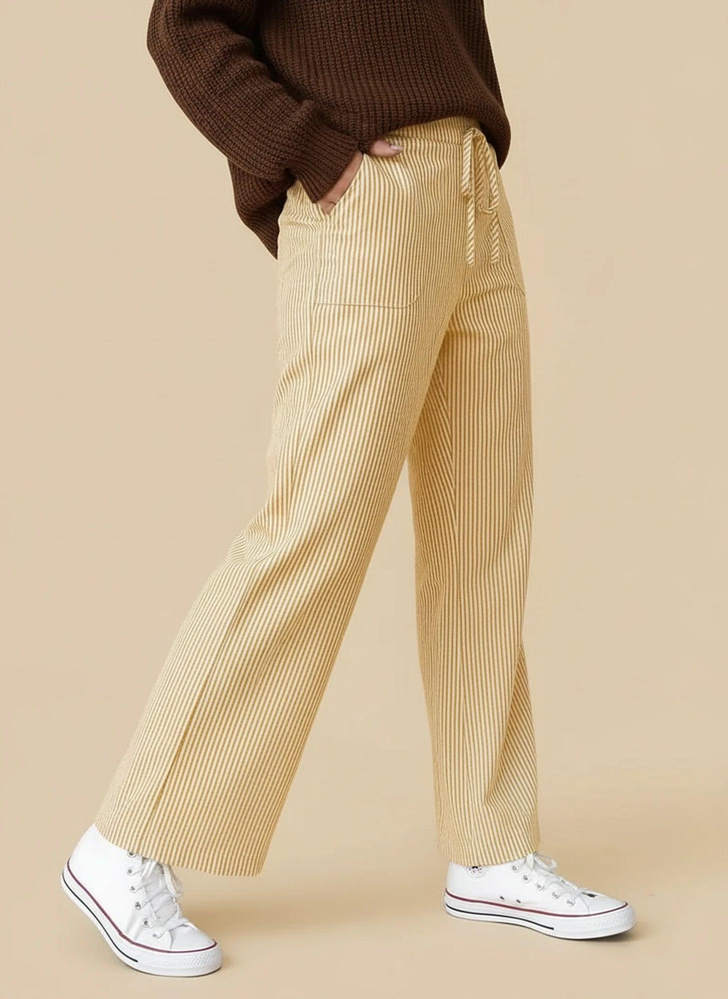 Women's Striped Wide Leg Pants