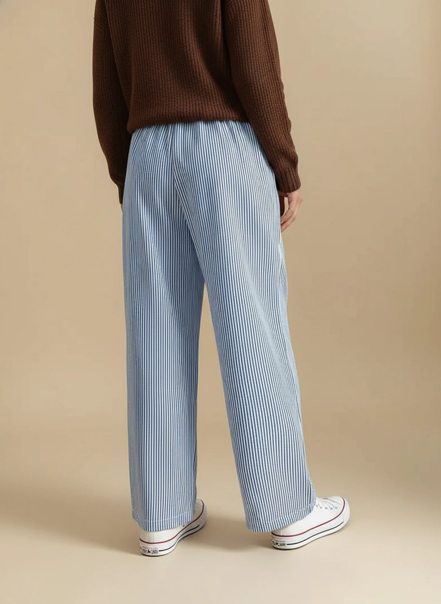 Women's Striped Wide Leg Pants