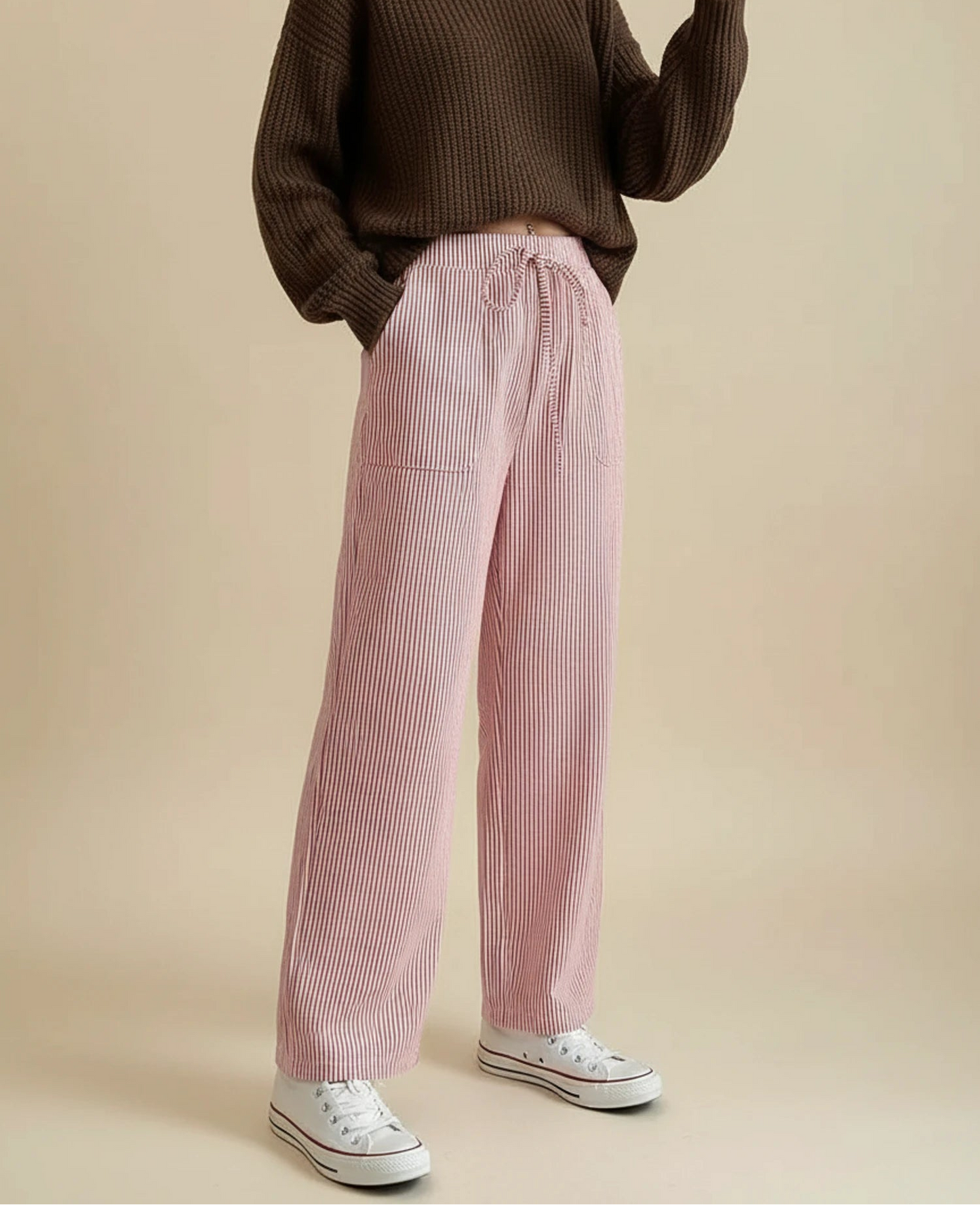 Women's Striped Wide Leg Pants