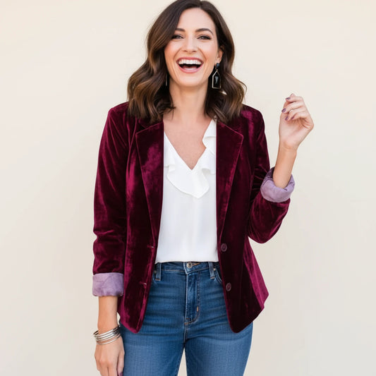 Women's Velvet Classic Blazer Jacket