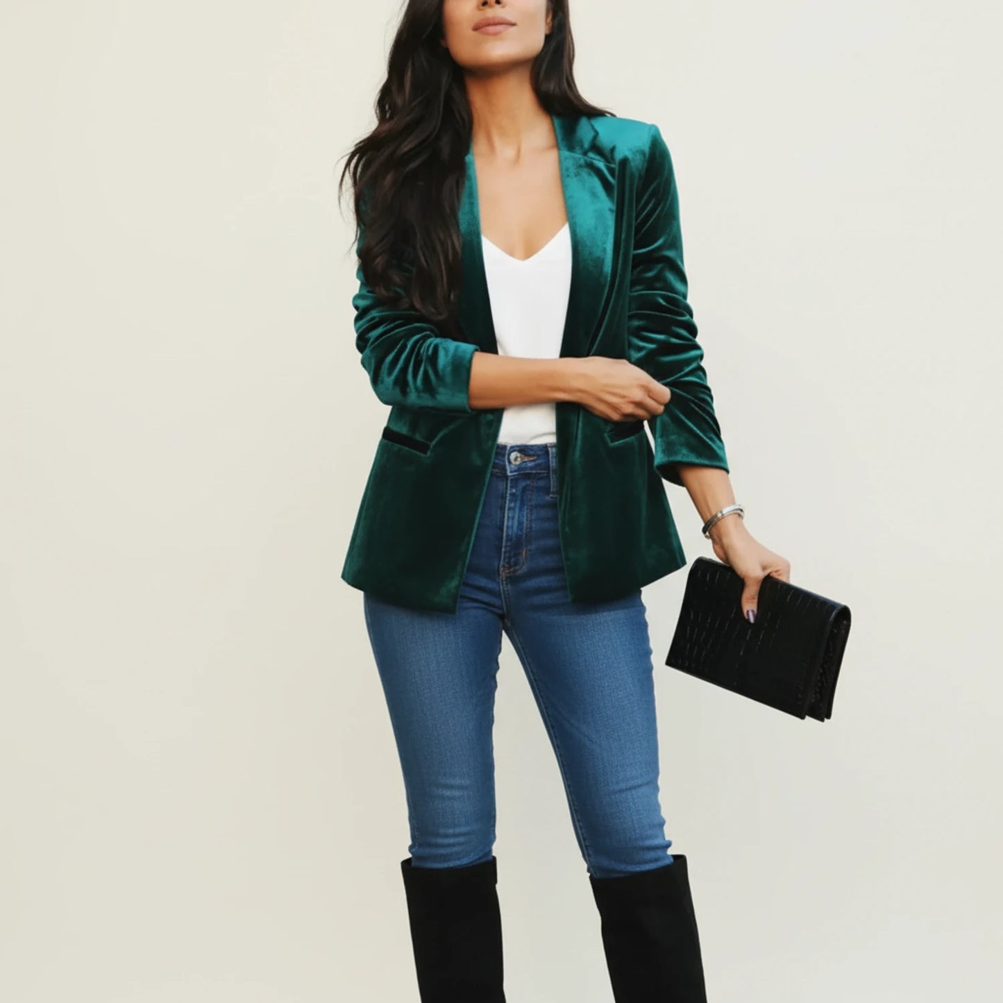 Women's Velvet Classic Blazer Jacket