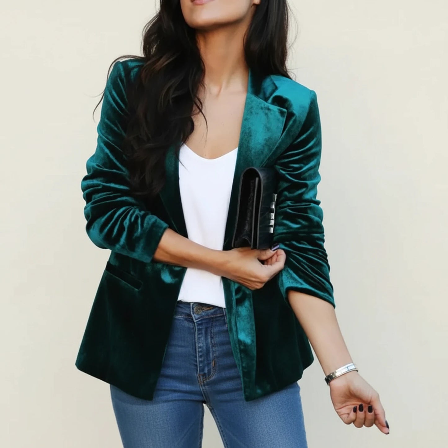 Women's Velvet Classic Blazer Jacket