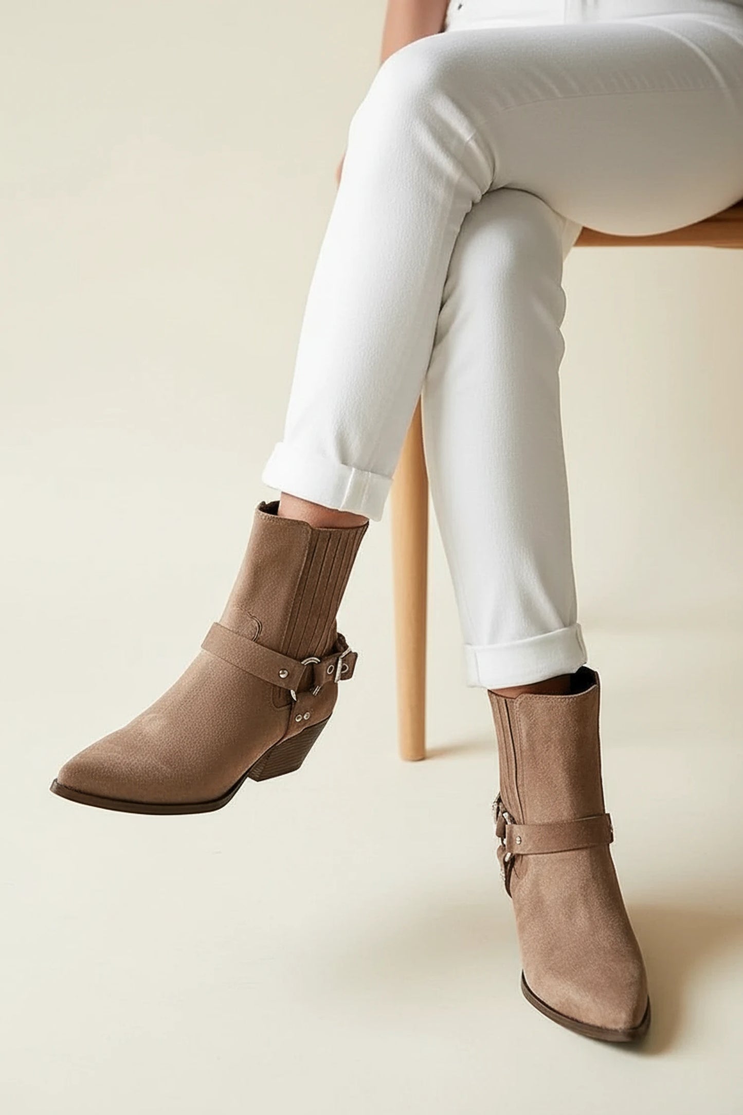 Women's Suede Style Western Ankle Boots