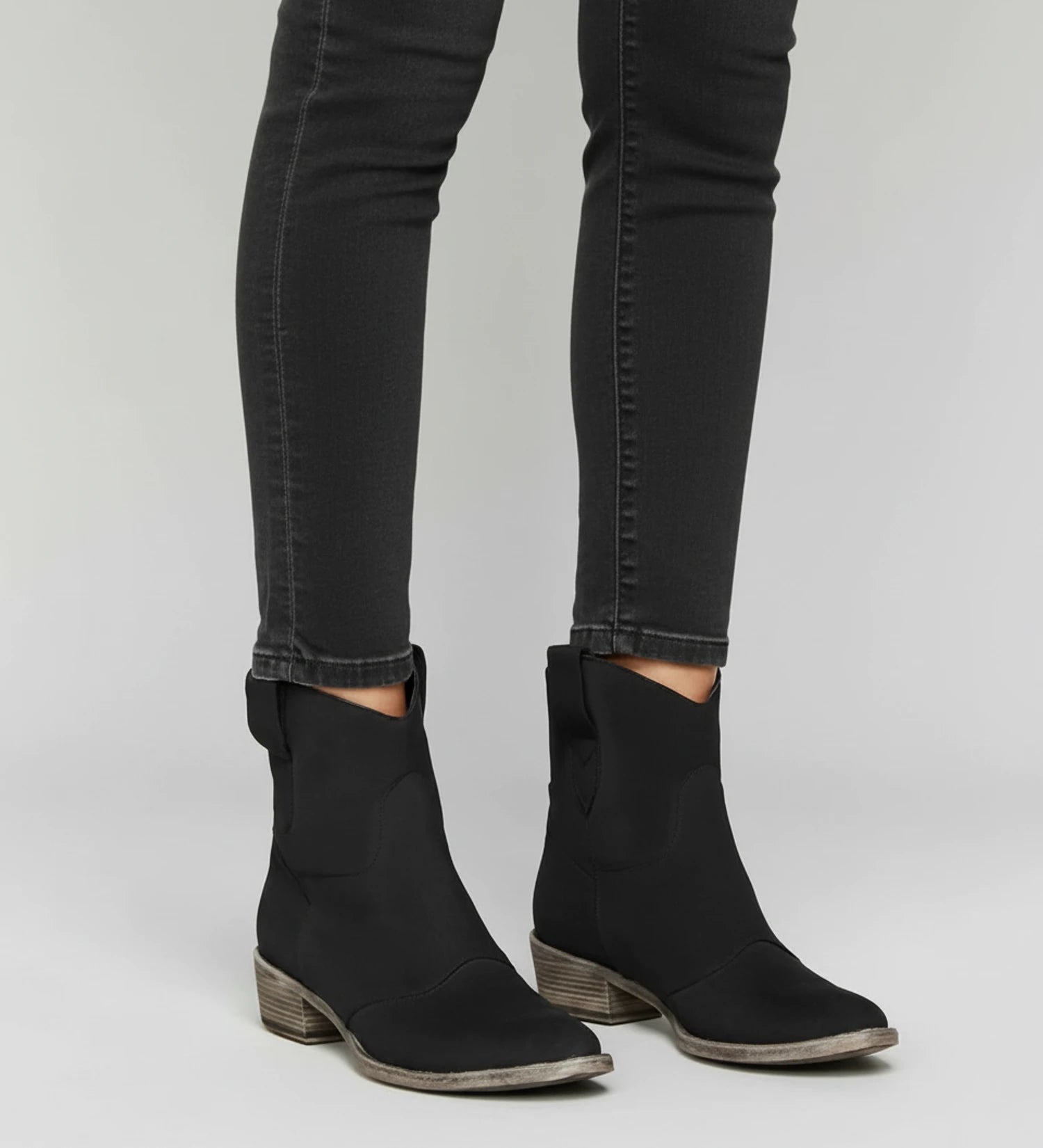 Women's Western Ankle Boots with Low Block Heel image
