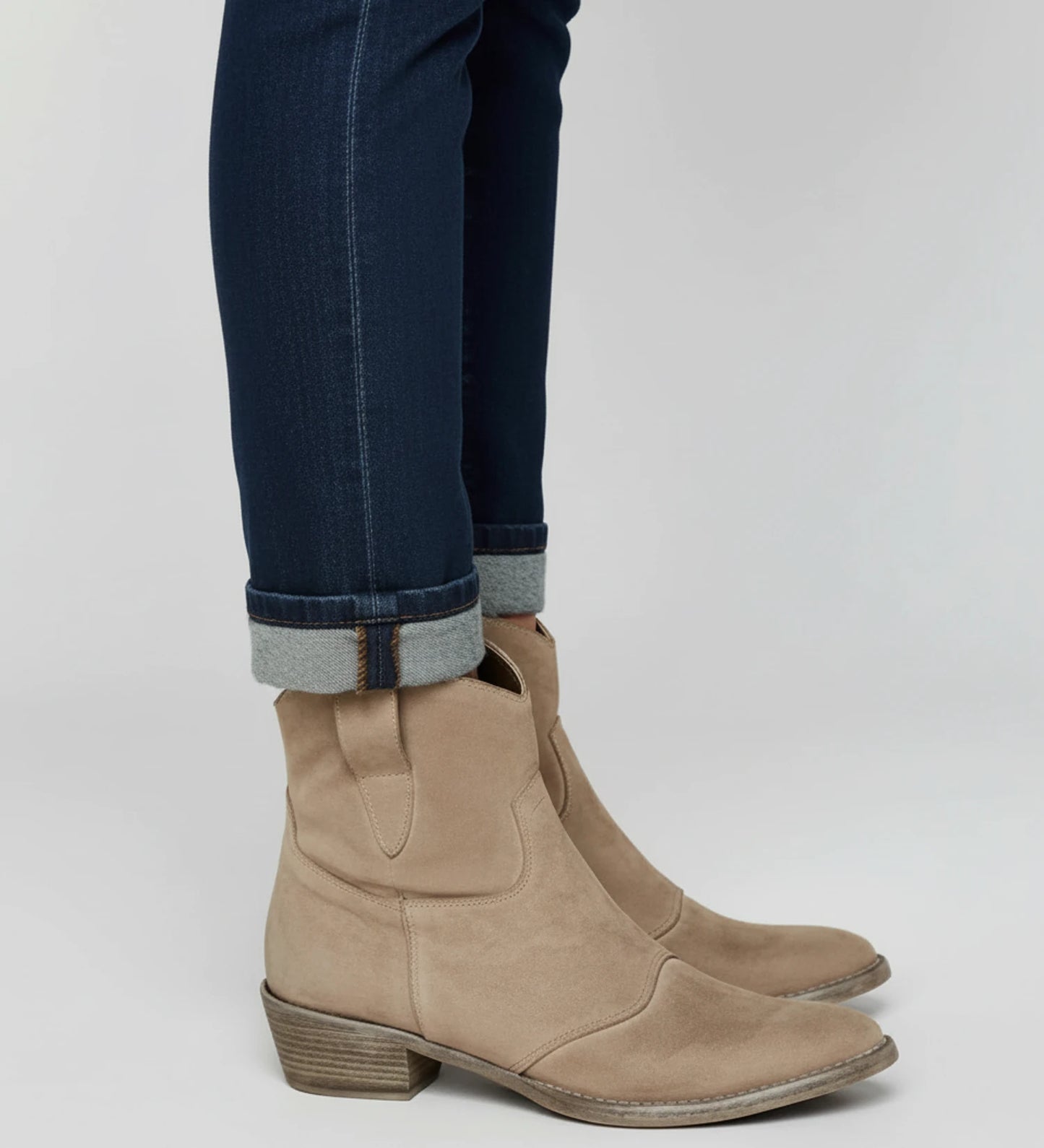 Women's Western Ankle Boots with Low Block Heel image