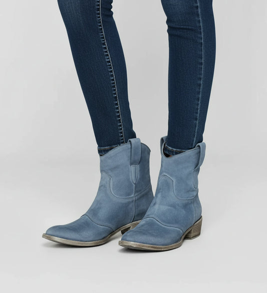 Women's Western Ankle Boots with Low Block Heel image