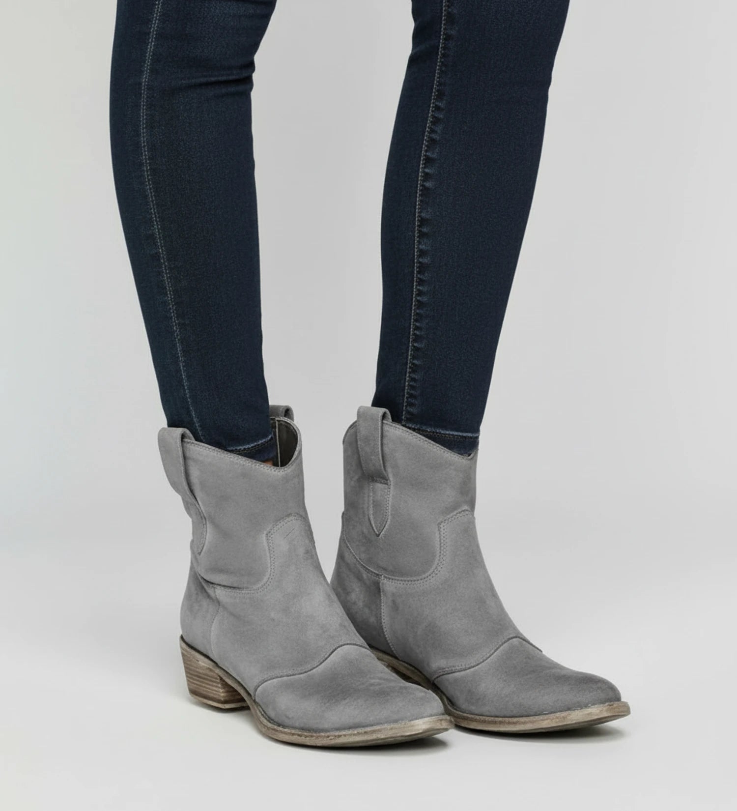 Women's Western Ankle Boots with Low Block Heel image
