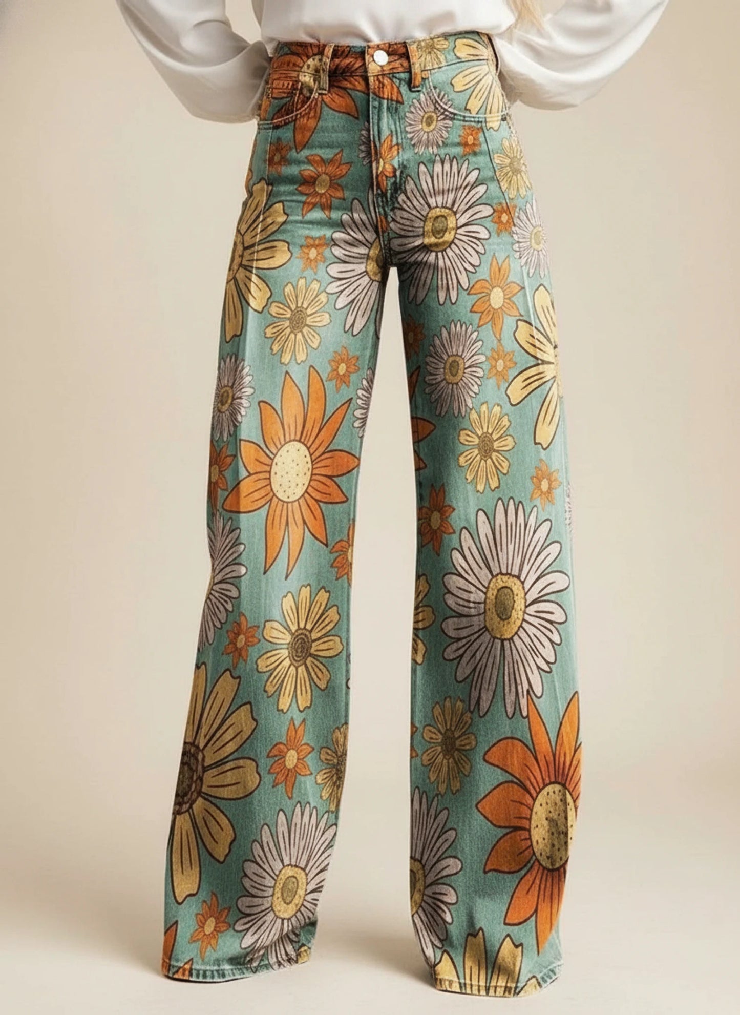 Women's Stylish Wide Leg High Waisted Pants