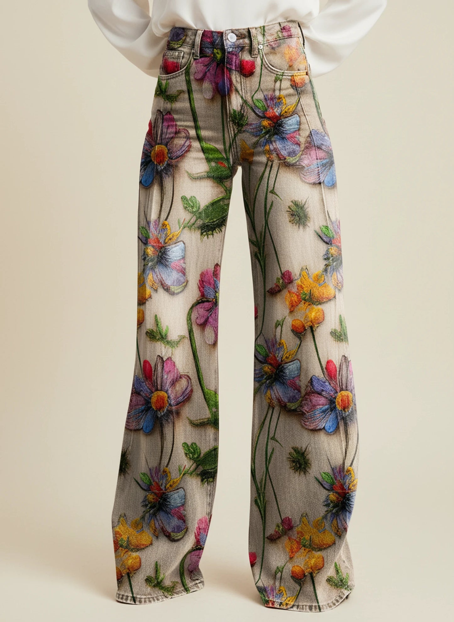 Women's Stylish Wide Leg High Waisted Pants