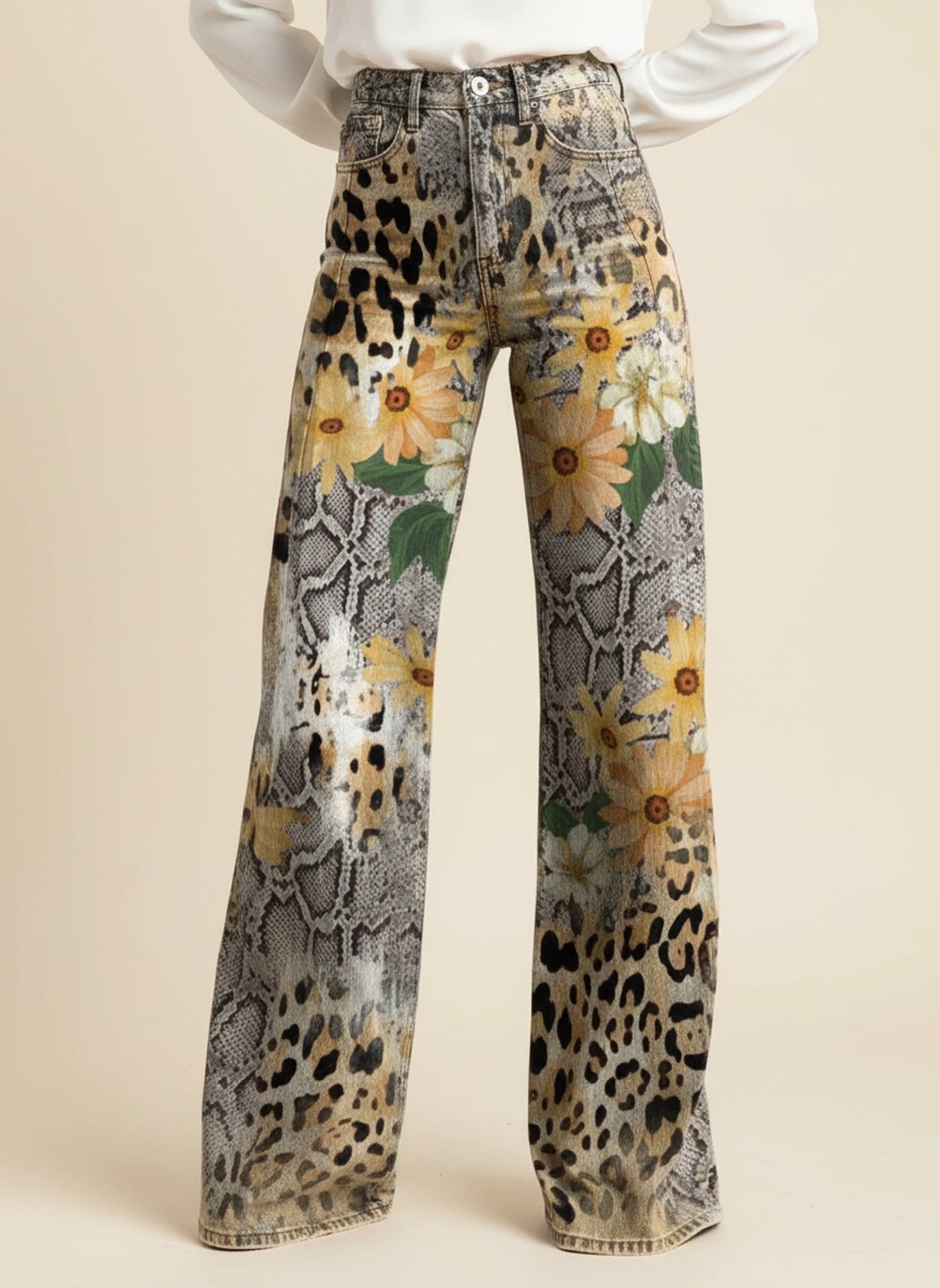 Women's Stylish Wide Leg High Waisted Pants