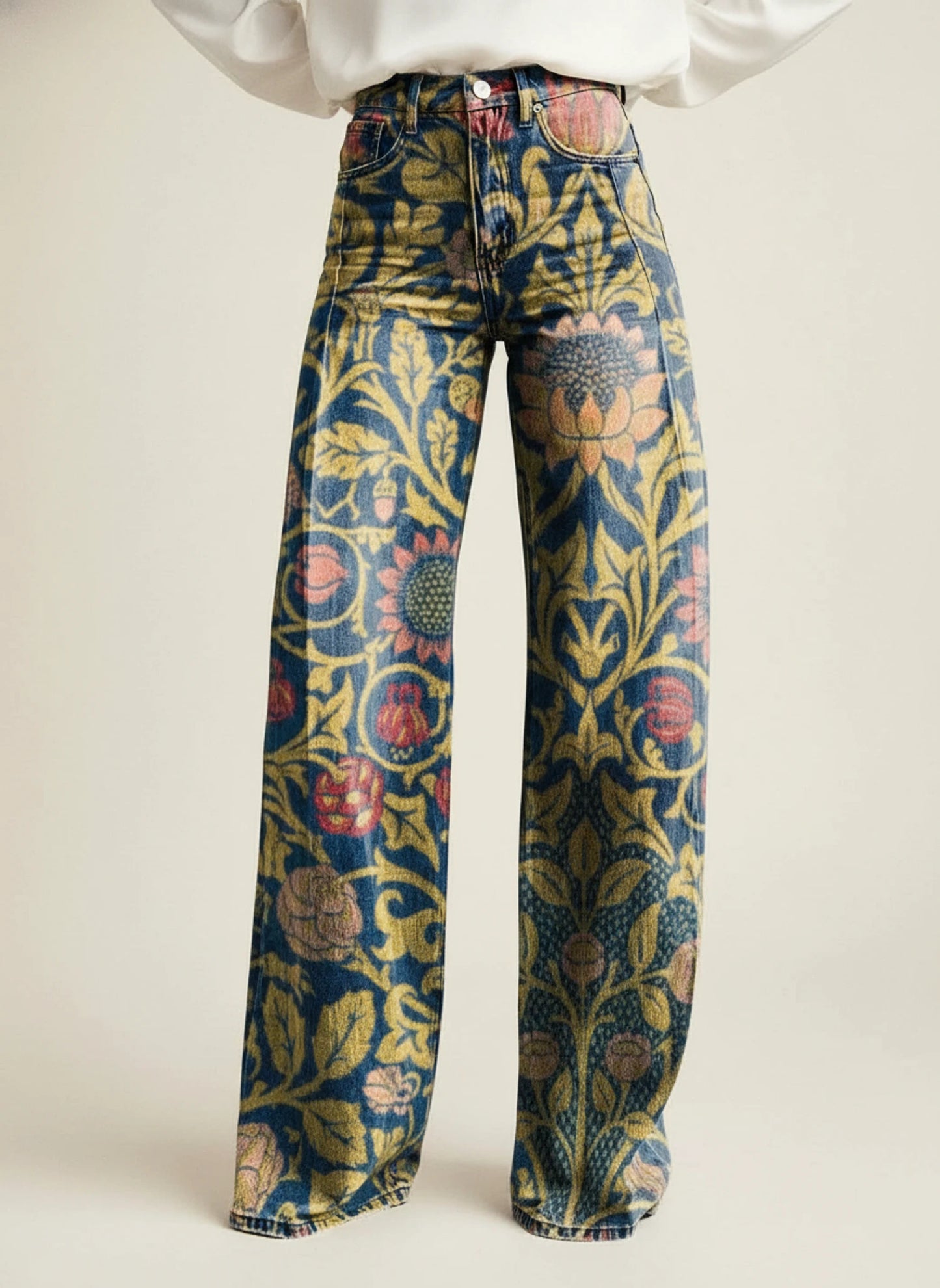 Women's Stylish Wide Leg High Waisted Pants