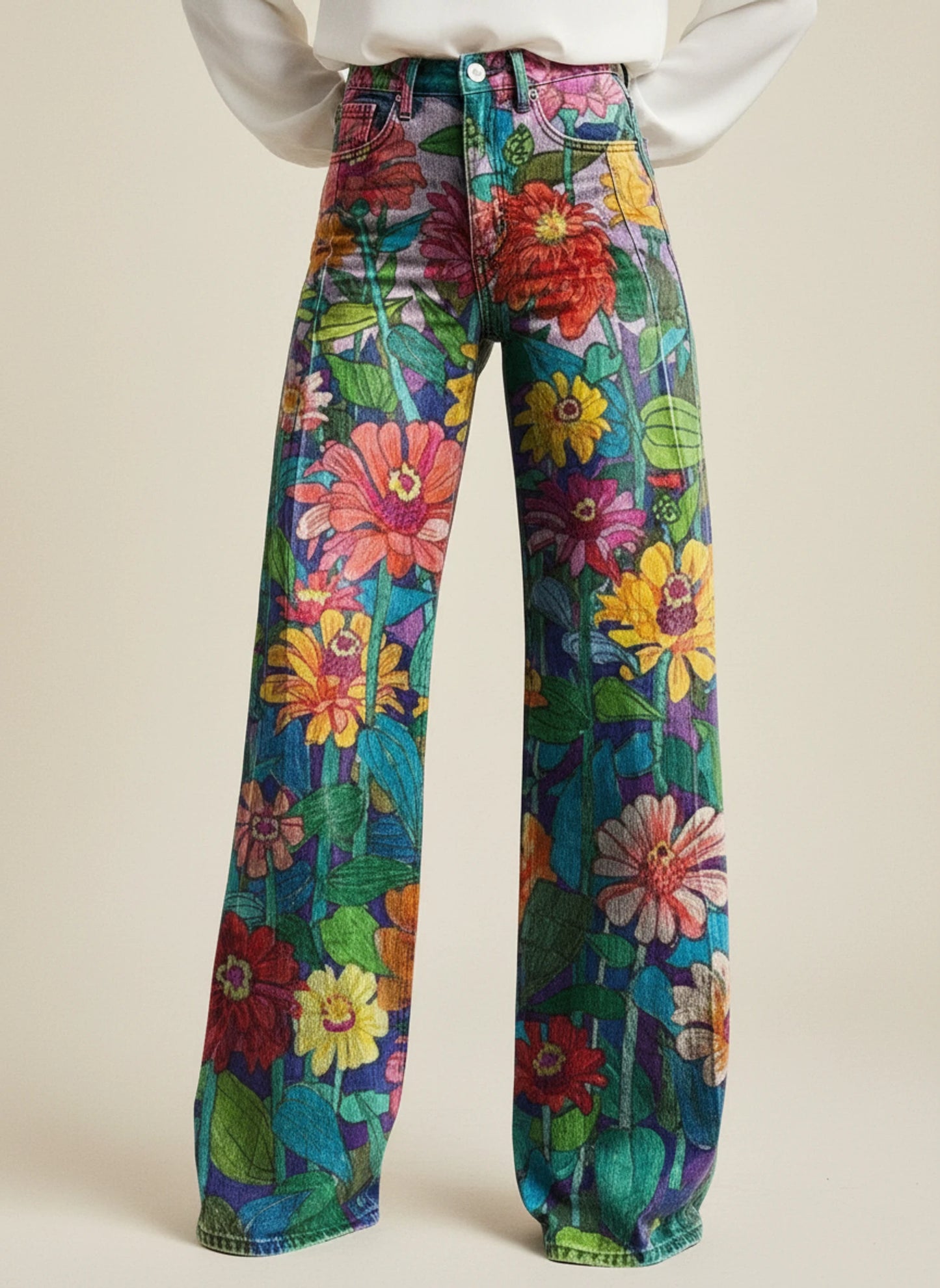 Women's Stylish Wide Leg High Waisted Pants