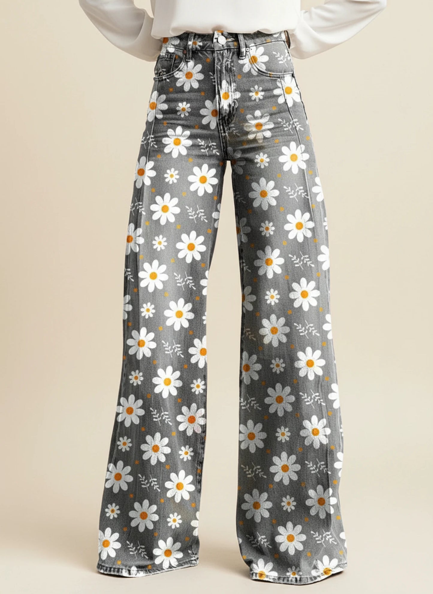 Women's Stylish Wide Leg High Waisted Pants