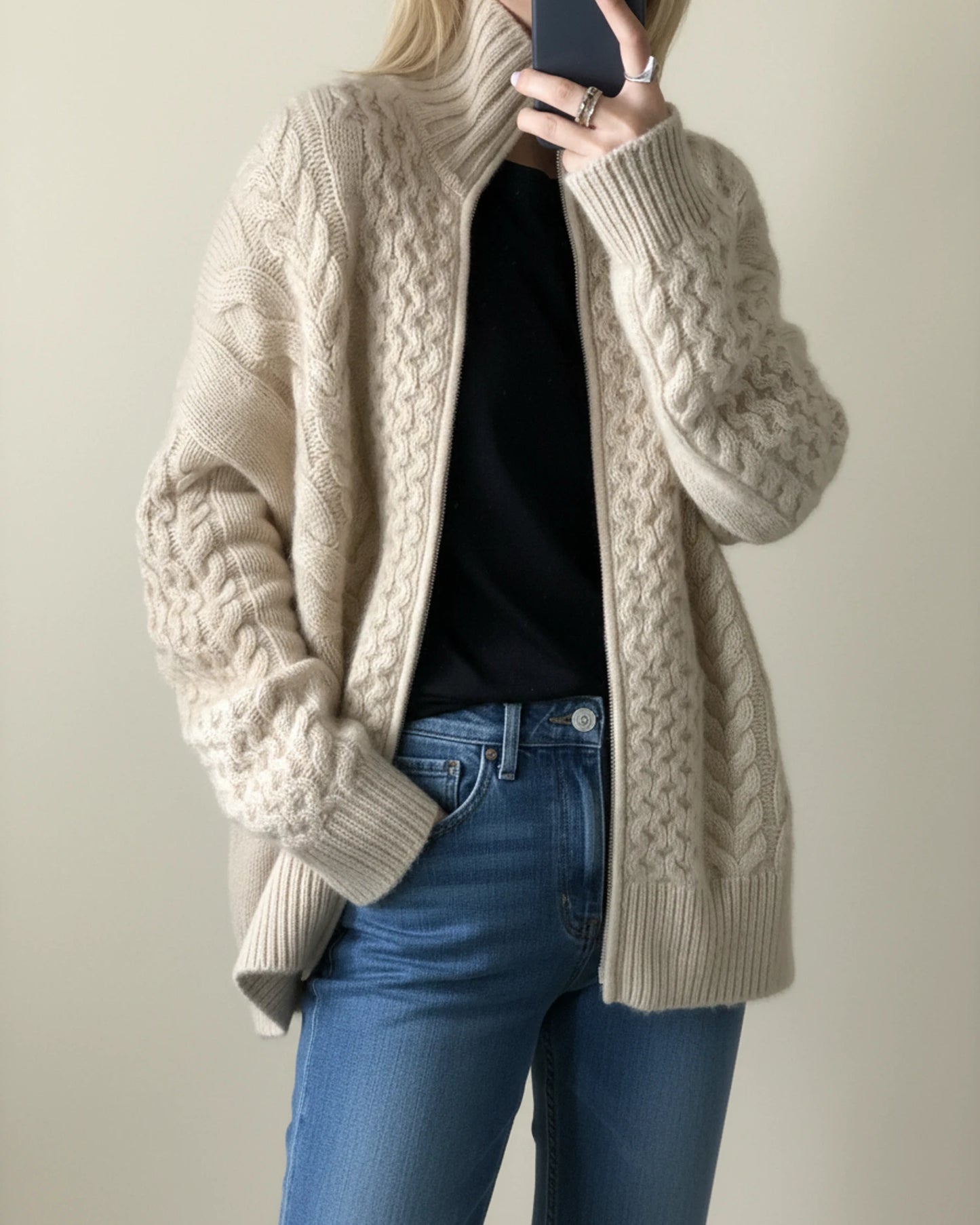 Women's Zipper Knit Sweater