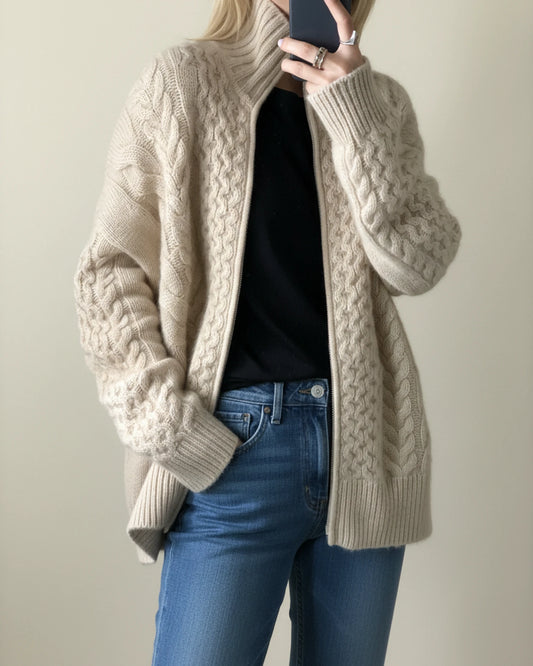 Women's Zipper Knit Sweater