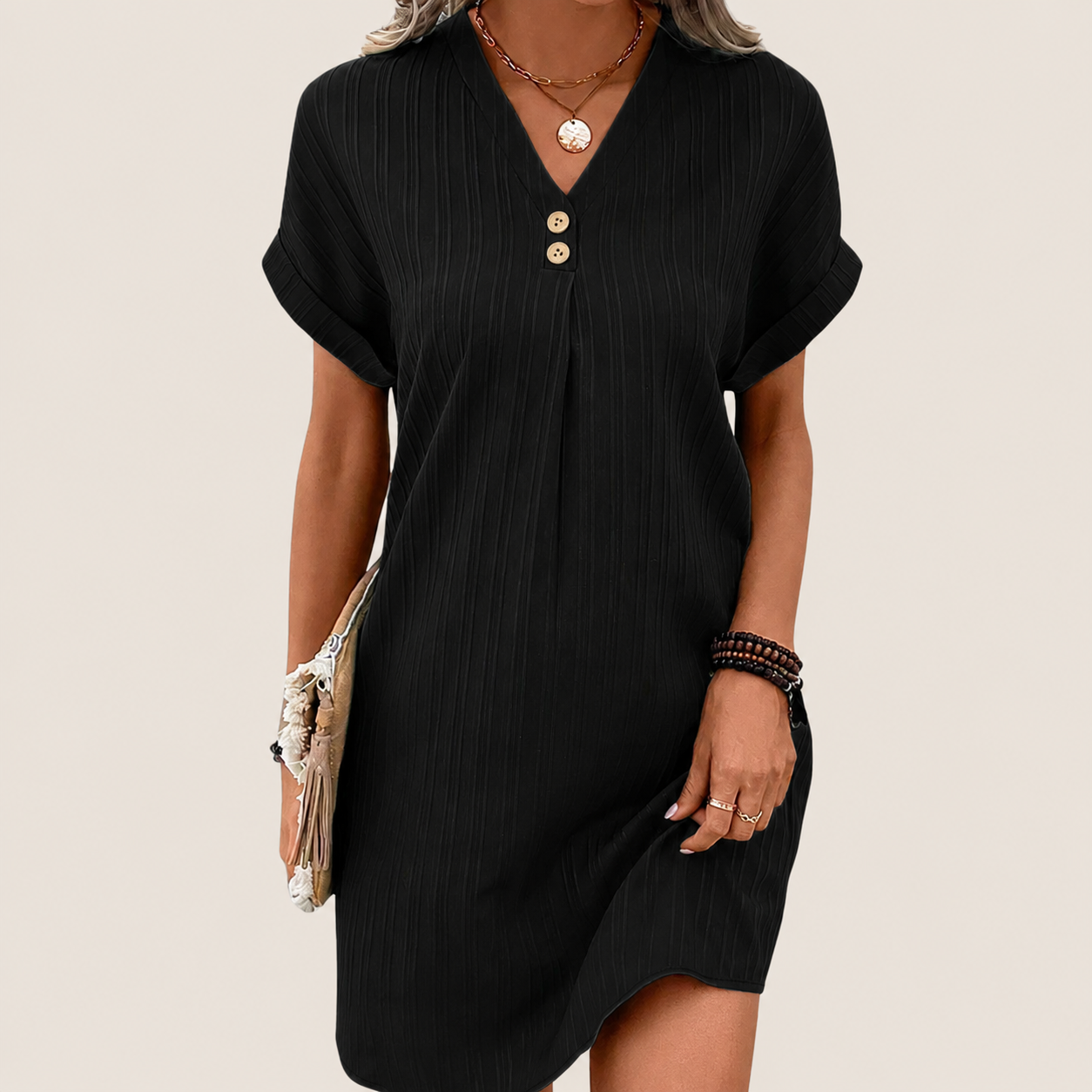 Women's Button Down Mini Dress - Image 2