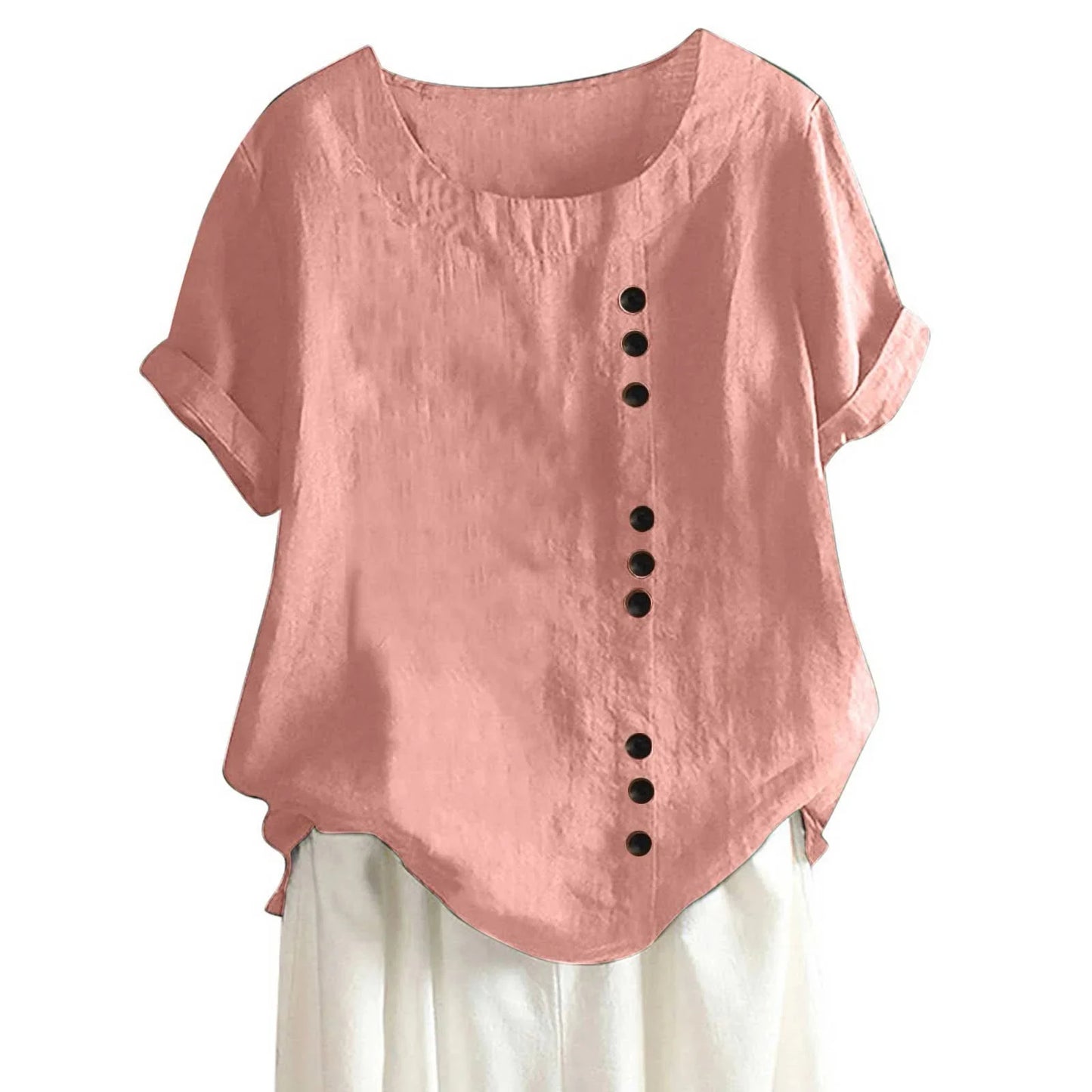 Women's Button-Down Short Sleeve Top - Image 1