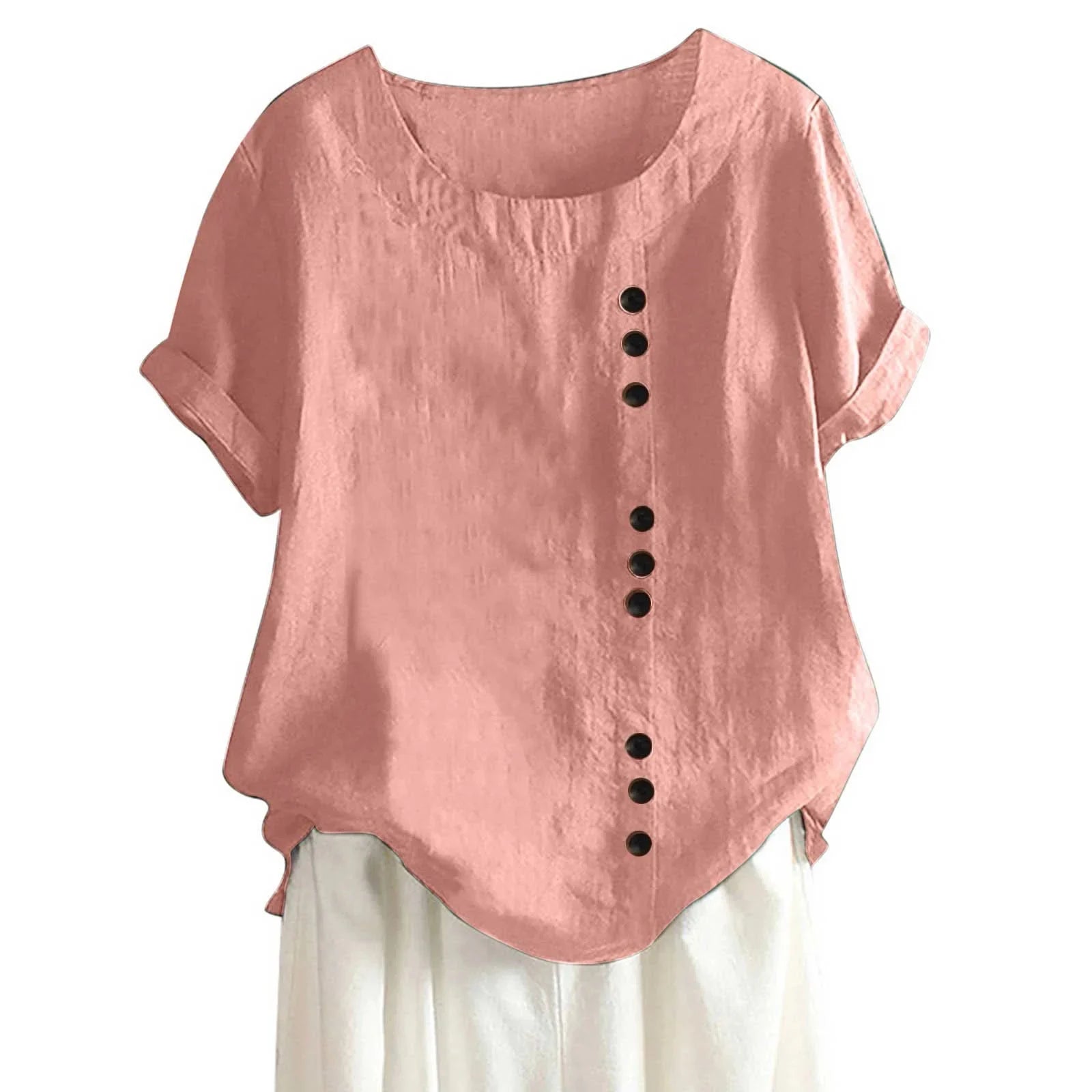 Women's Button-Down Short Sleeve Top - Image 1