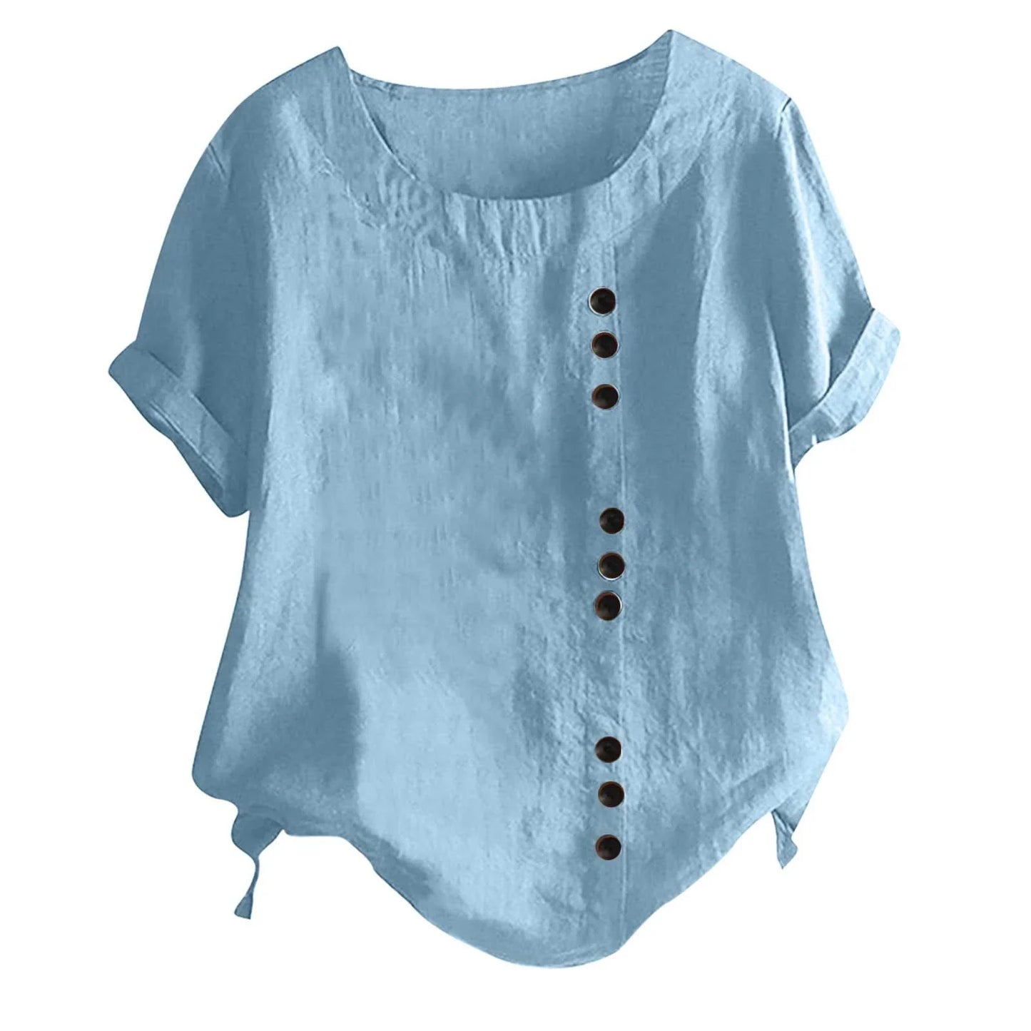 Women's Button-Down Short Sleeve Top - Image 3