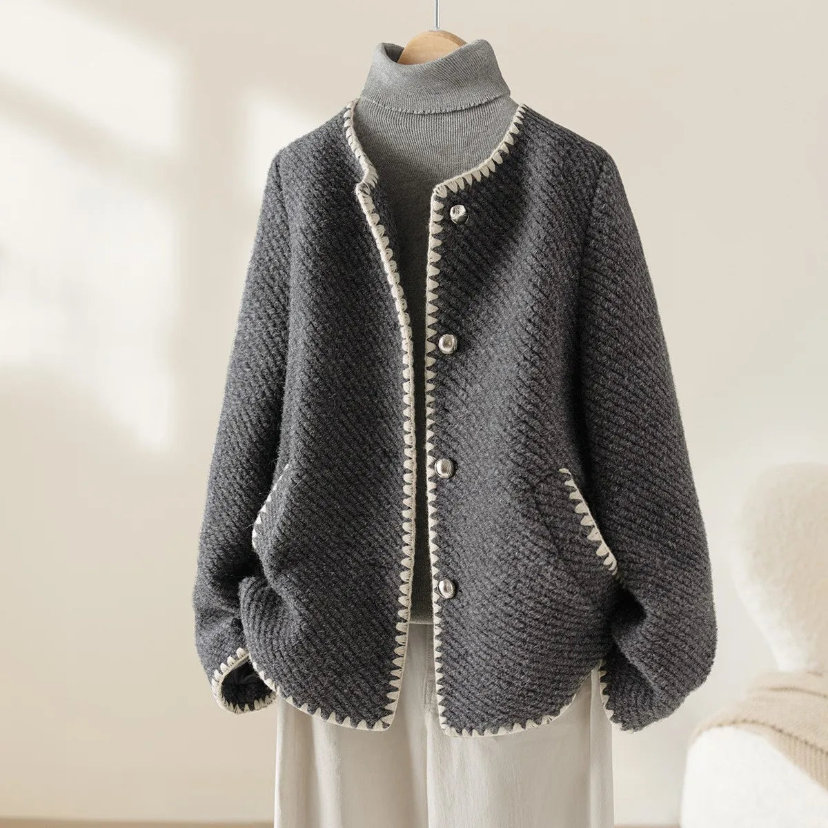 Women's Button Front Short Cardigan - Image 2