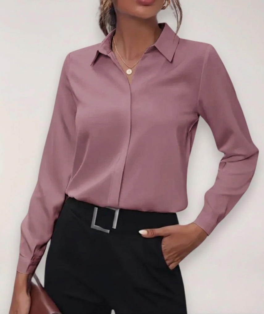 Women's Long-Sleeve Button-Down Blouse - Image 1