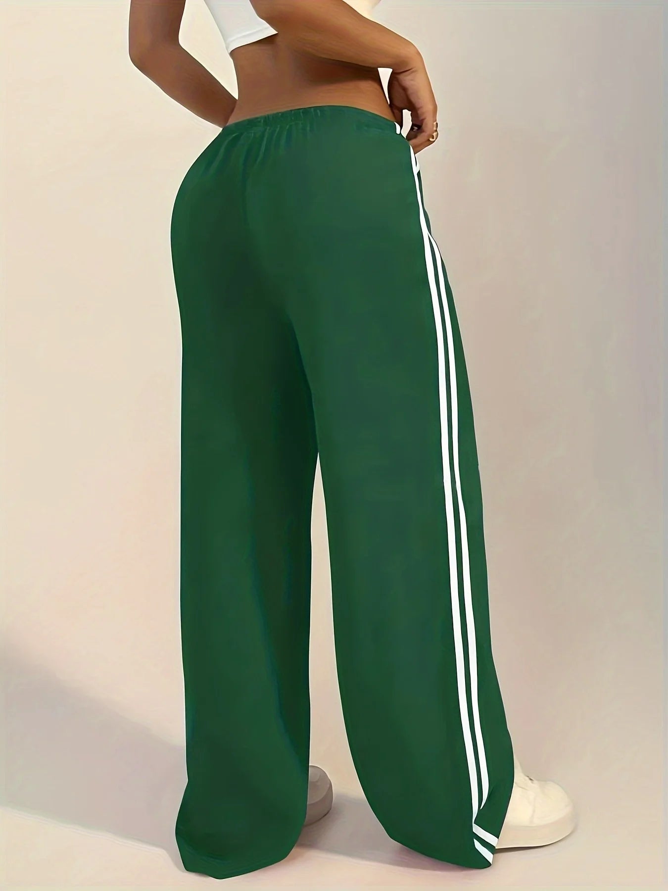 Women's Wide Leg Striped Track Pants - Image 3