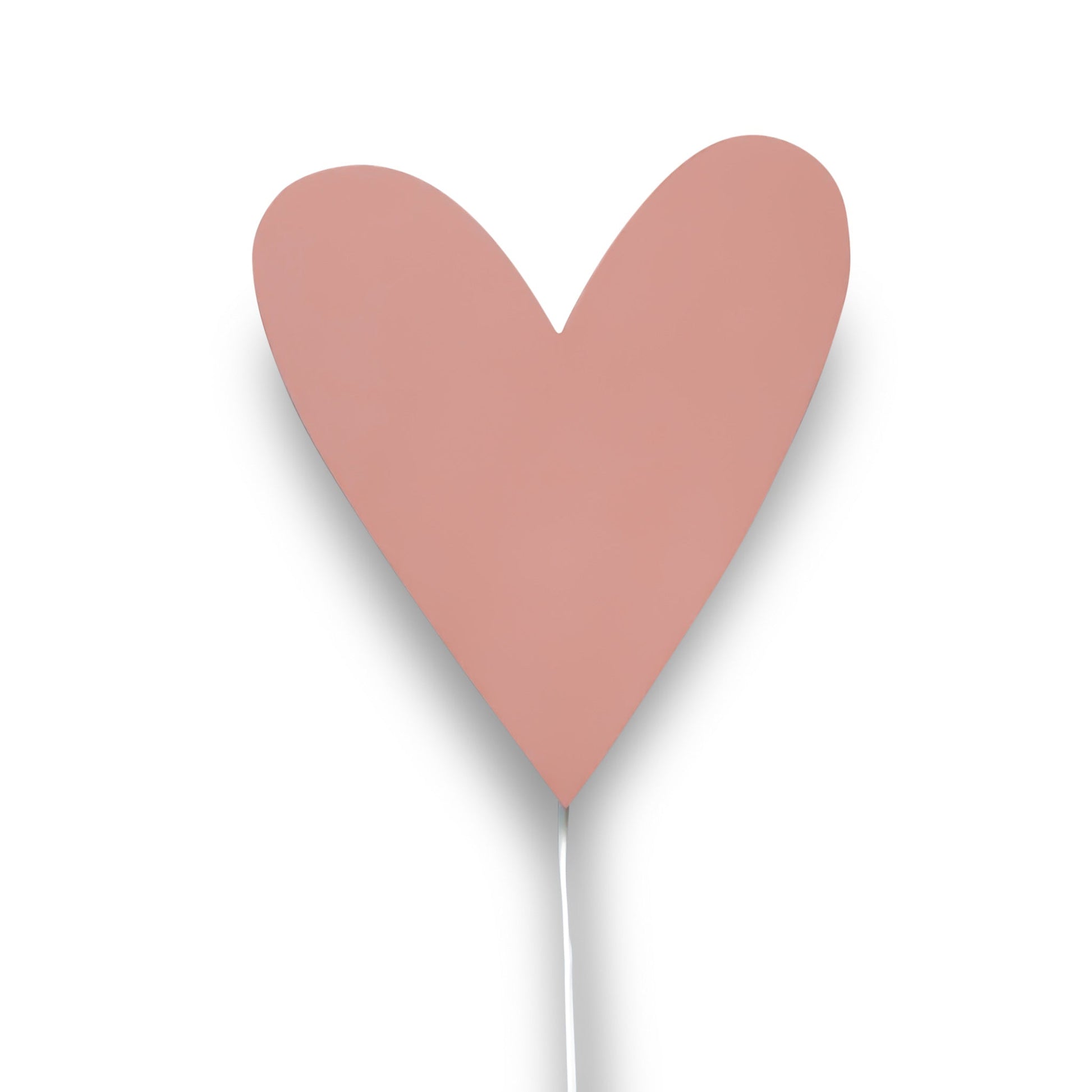 Wooden Wall Lamp for Children's Room | Heart-Shaped - Terra Pink
