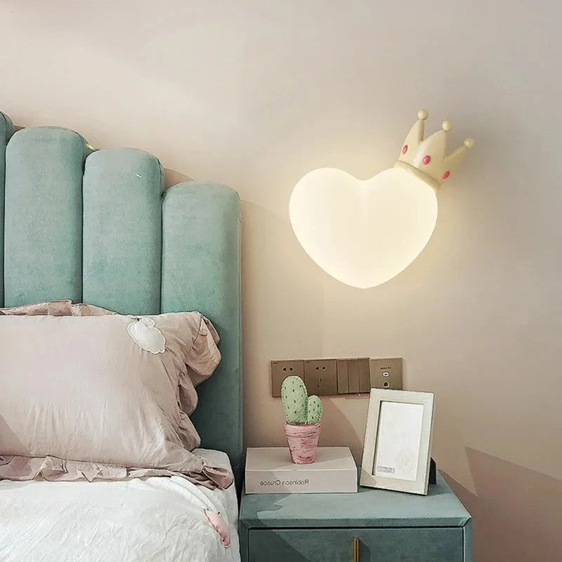 Wooden Wall Lamp for Children's Room | Heart-Shaped - Terra Pink - Image 1