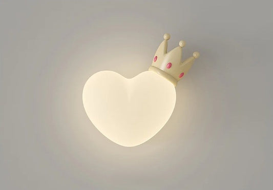Wooden Wall Lamp for Children's Room | Heart-Shaped - Terra Pink - Image 1